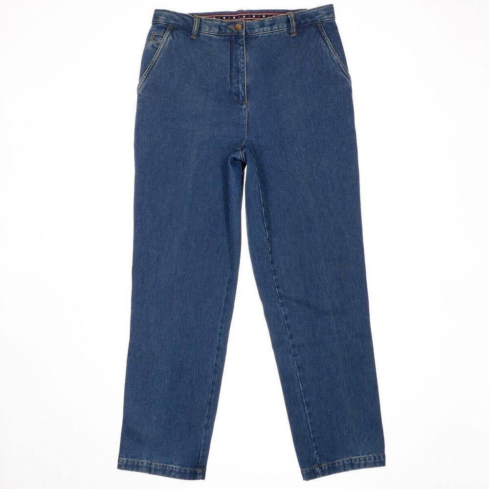 Christopher & Banks Jeans Womens 10 Straight Tapered Blue Cotton Measures 31x30